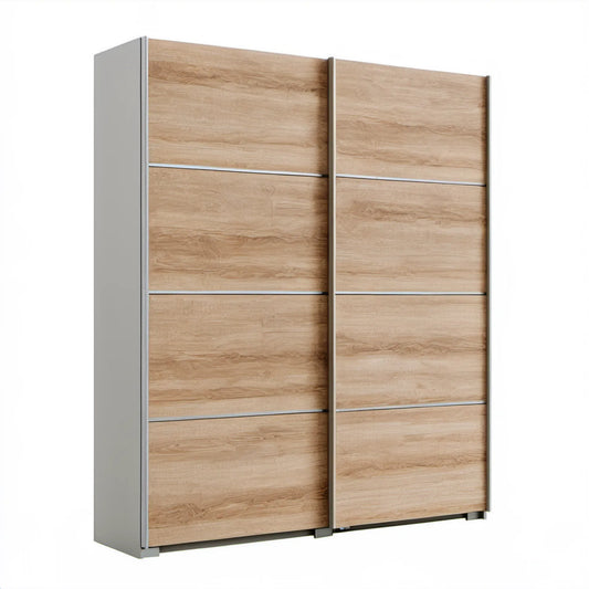 Szafa przesuwna 180 x 62 x 215 cm dąb sonoma i szary